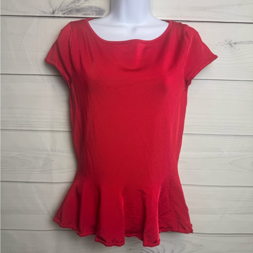 Lauren Ralph Lauren Red Peplum Top